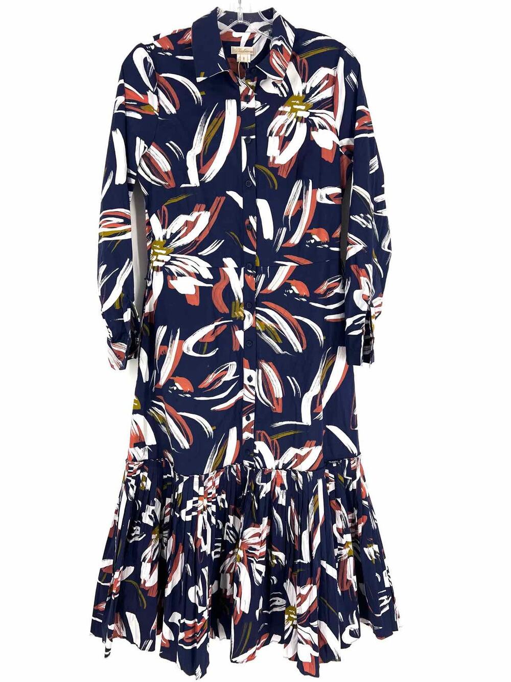 Shoshanna Size 2 Bl/Br/Wh Floral Button-down NEW Designer Dress Maxi